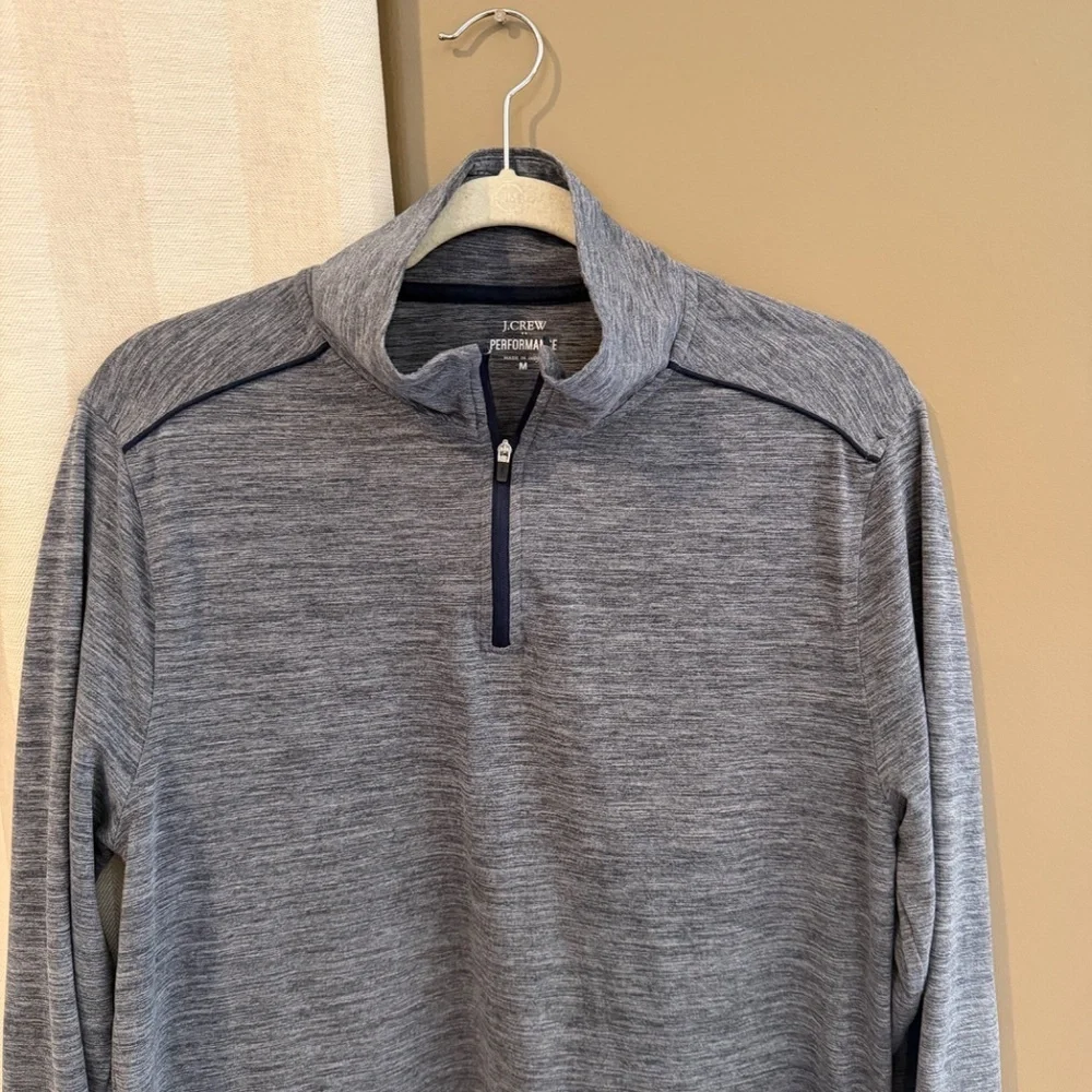 J. Crew Navy Blue Heather Performance 1/4 Zip Pullover, Hiking, Outdoors, Size M